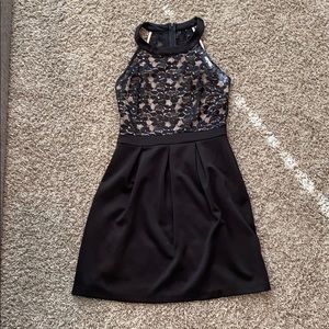 Black lace dress with cute waist line